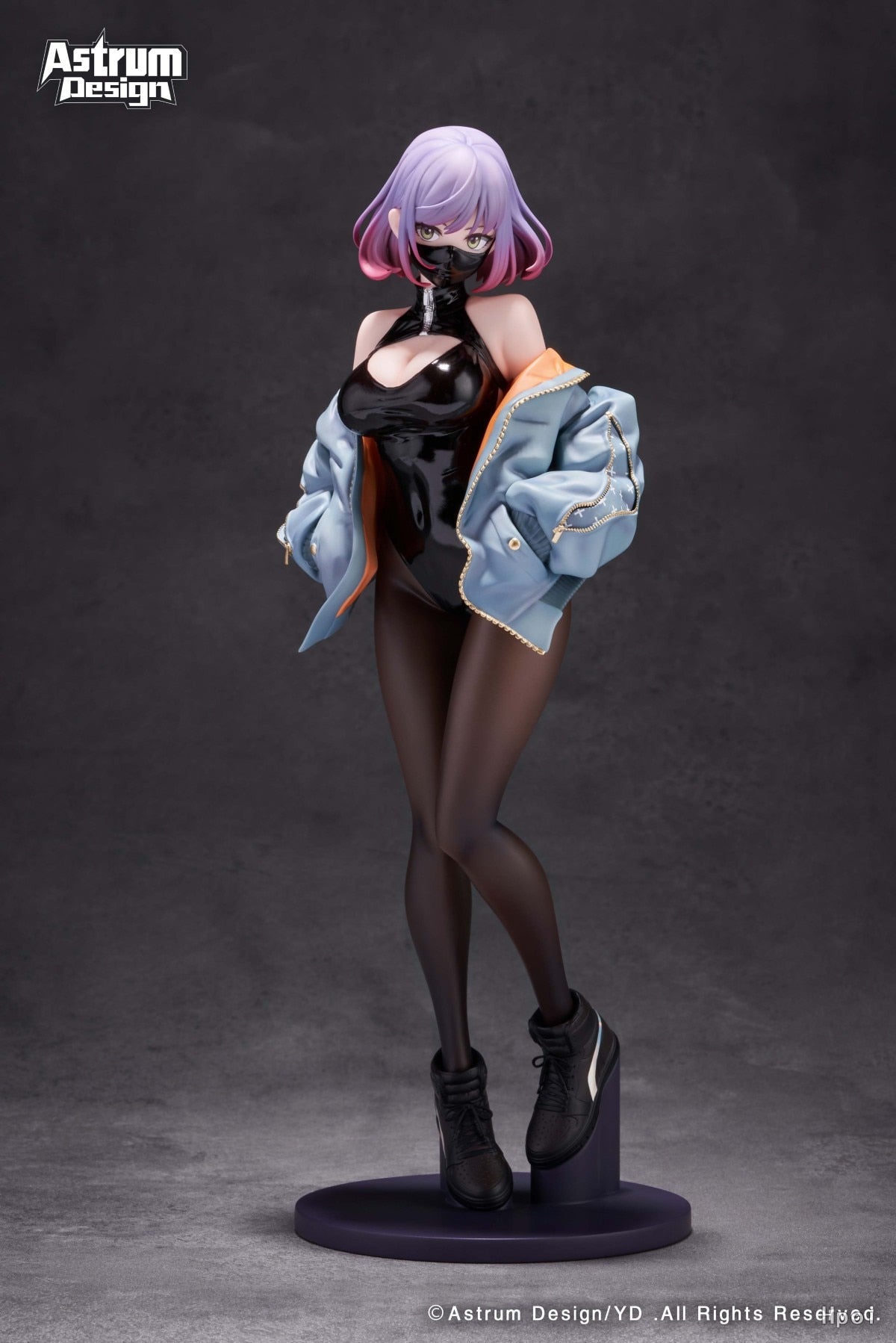 Unveiling the Mysterious 25CM Original LUNA Slit Black Silk Mask Premium PVC Figure