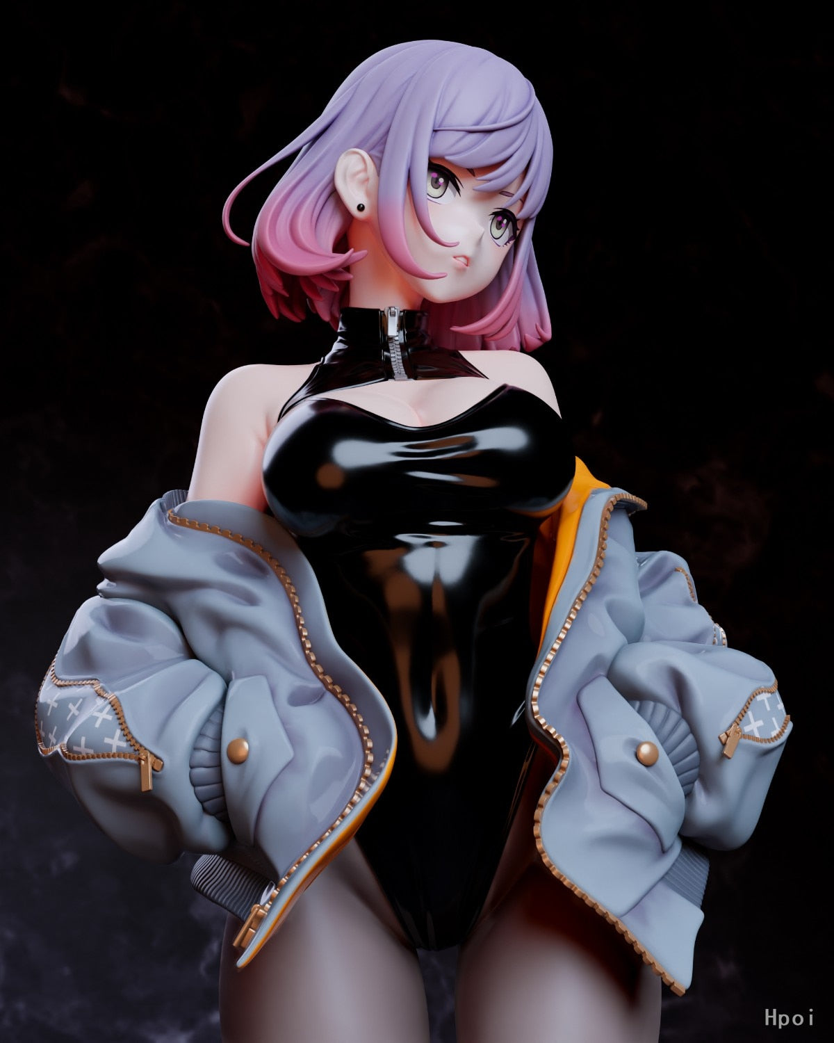 Unveiling the Mysterious 25CM Original LUNA Slit Black Silk Mask Premium PVC Figure