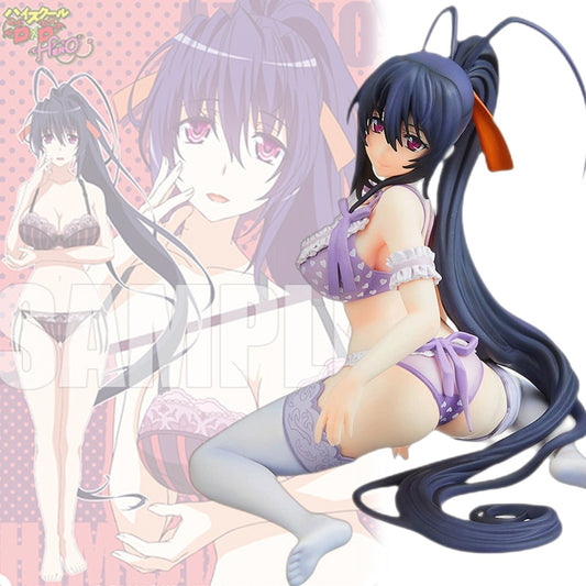 Thunderous Temptations: 1/7 Scale High School DxD | ハイスクール D×D Kneeling Posture Akeno Himejima Premium PVC Anime Figure - Embrace the Divine Seduction